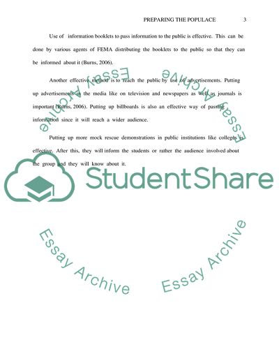 Preparing the Populace