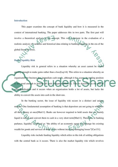 Evaluating Bank Stock Trends for Bank Liquidity