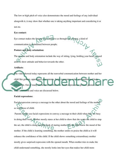 Parent-Child Interpersonal Non-Verbal Communication