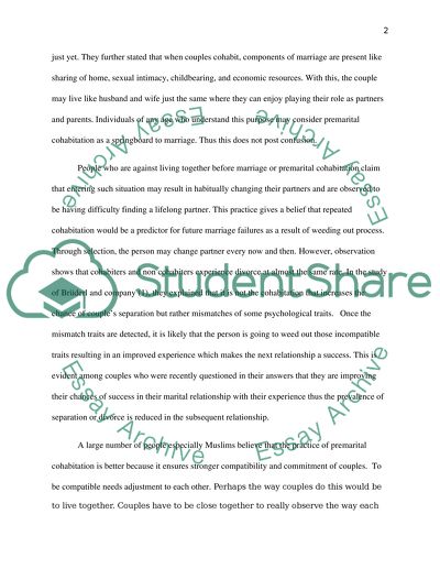 Premarital Cohabitation: Its Positive Effects