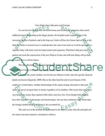 Healthcare Finance: Cost Allocation and Concept