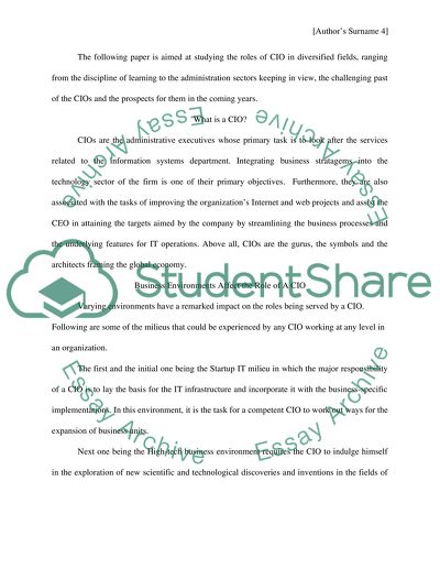 The Role of Chief Information Officer in a Company