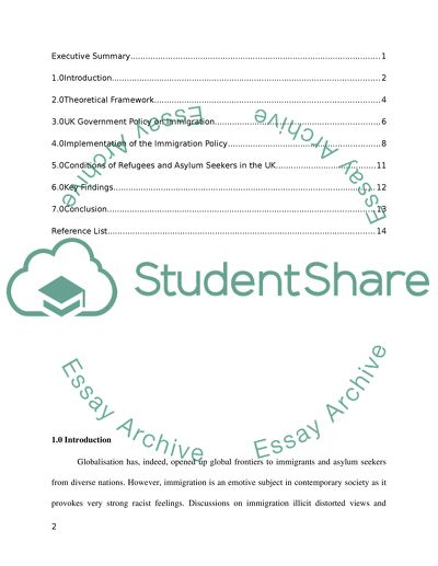 Conditions of Refugees and Asylum Seekers in the UK