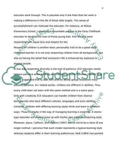 An Effective Early Childhood Educator