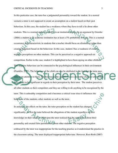 A Critical Teaching Incidence