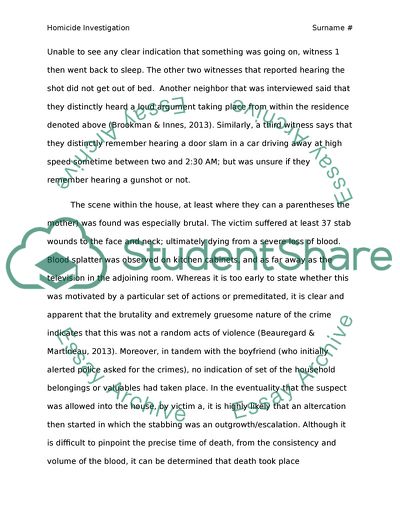 Double Homicide Investigations