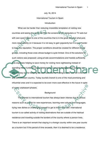 International Tourism in Spain