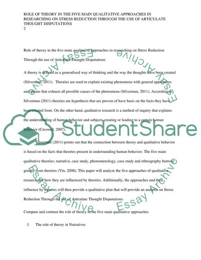 Stress Reduction through the Use of Articulate Thought