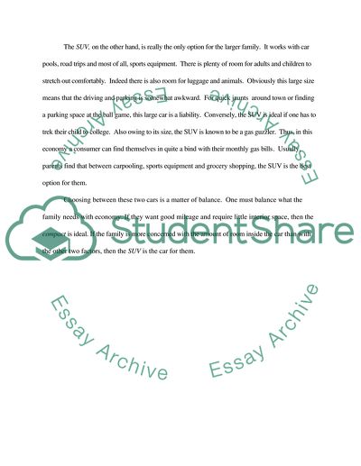 Descriptive Analysis (compare/contrast) Part-by part