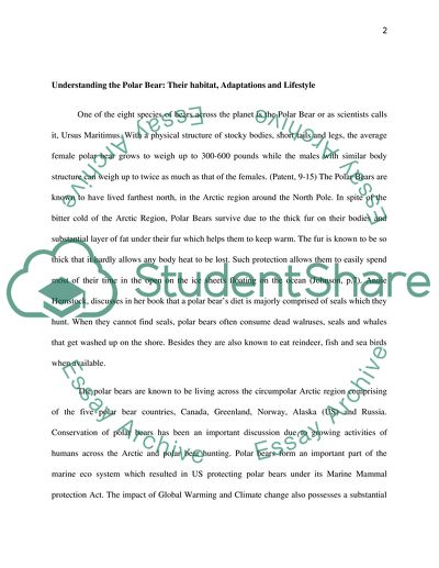 Effect of Global Warming on the Polar Bear