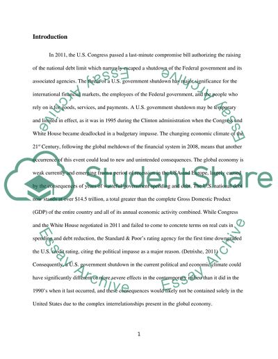 How will a governmental shutdown affect the American people