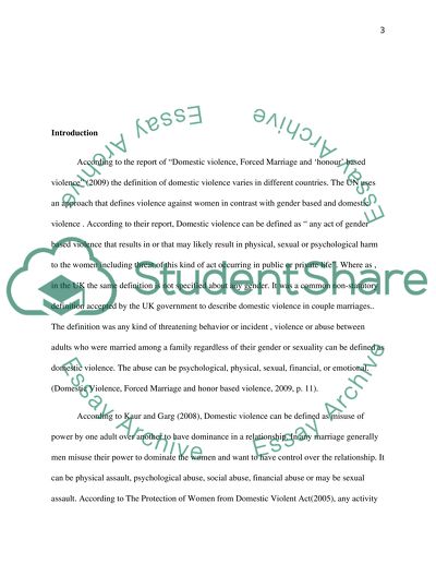 Causation Effects of Domestic Violence in Couples Marriages