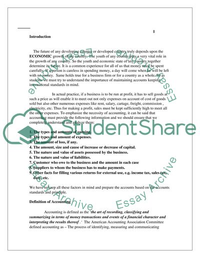 Worldwide Financial Accounting Principles