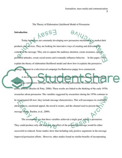 Elaboration Likelihood Model of Persuasion