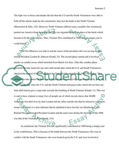 The Vietnam War that made 1968 a Unique Year