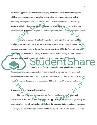 The Role of Speaking Before a Public and Creating Presentations