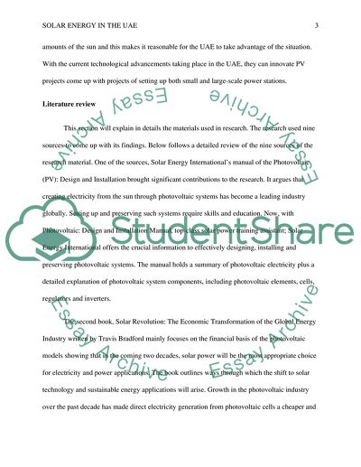 Solar Energy in the UAE