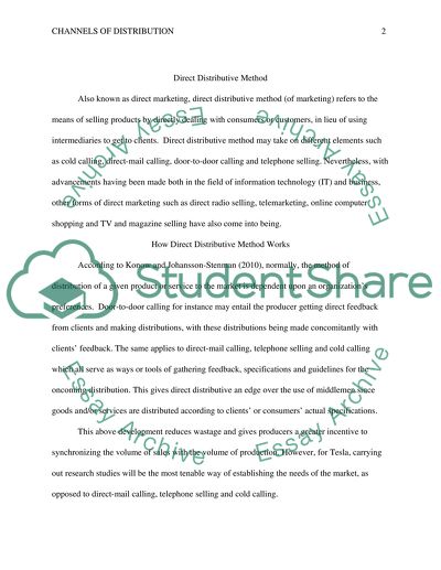 Channels of diatrubition