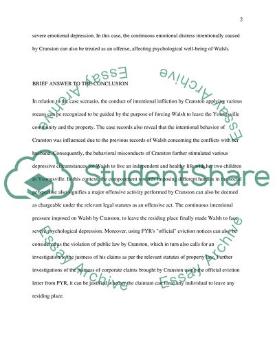 Potential Claim for Intentional Infliction of Emotional Distress