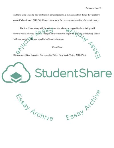 Character Analysis: Chitra Divakarunis One Amazing Thing