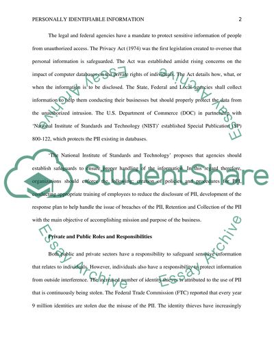 Personally Identifiable Information