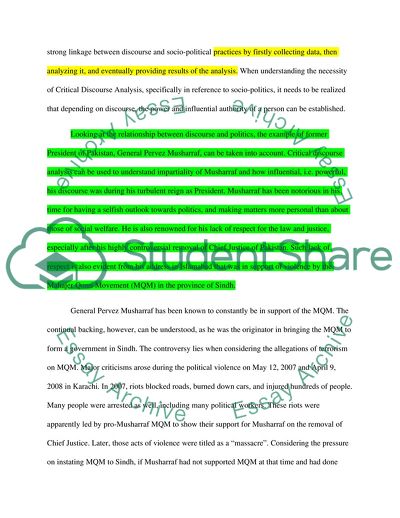 Critical Discourse Analysis of Musharrafism