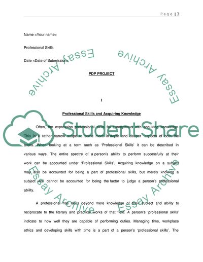 Professional Skills and Acquiring Knowledge