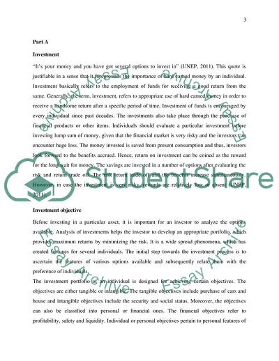 The Investment Portfolio of an Individual