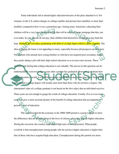 The System of High Education in the USA