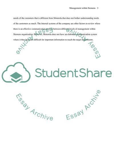 The Different Approaches to Management Used within Siemens and a Different Organization
