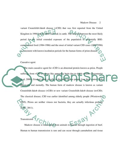 mad cow disease research paper