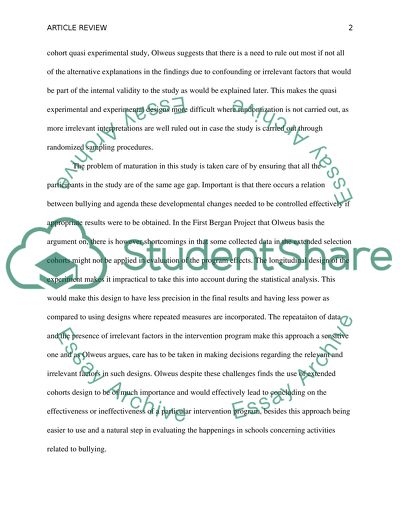 School Bulling Intervention Program by Olweus