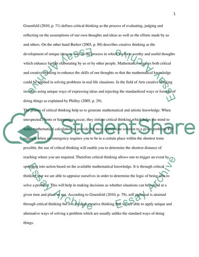 The Role of Critical and Creative Thinking in the Creation of Knowledge