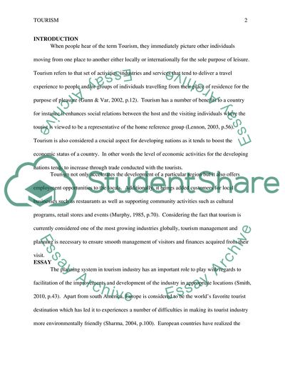 Tourism Planning Within Europe