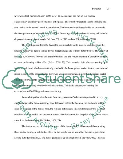 Housing Markets in the Financial Crisis of 2008