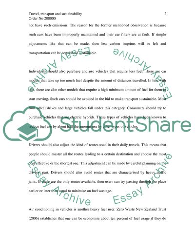 Travel, Transport and Sustainability