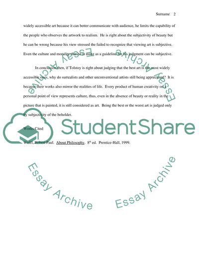 A Point of View on Art