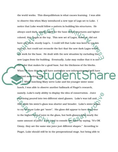 Observation Of The Child