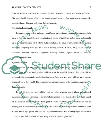 The Role of the Major Public Health Personnel