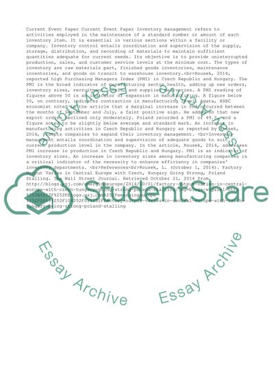 Current Event Paper