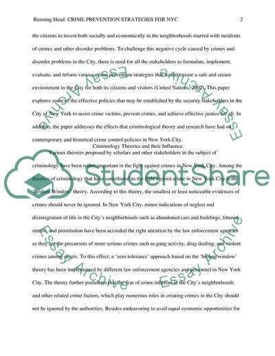 Crime Reduction and Prevention