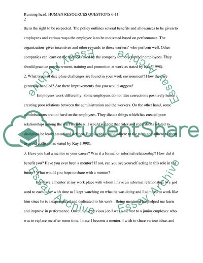 Human Resources Questions