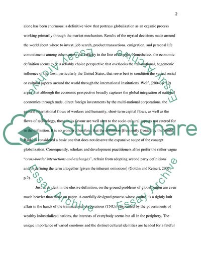 Globalization: A Force behind the Worlds Crises