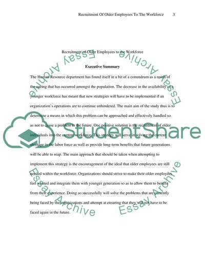 Recruitment of Older Employees to the Workforce