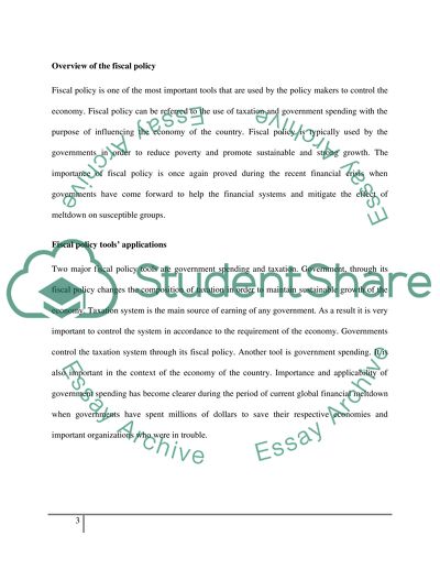 Fiscal Policy Tools Applications