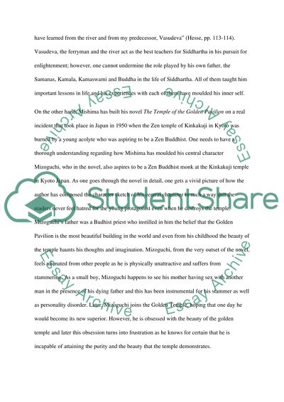 Comparing Siddhartha and the Temple of the Golden Pavilion