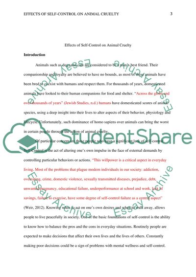 Effects of Control on Animal Cruelty