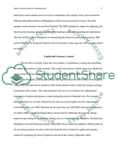 Asian Financial Crisis on Southeast Asia
