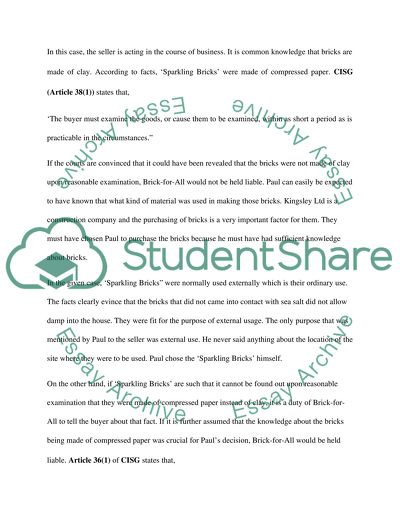 Business Law and Convention on International Sale of Goods