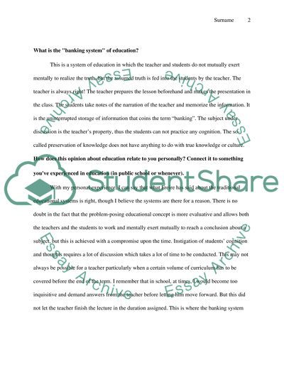 Freires Primary Criticisms of Education